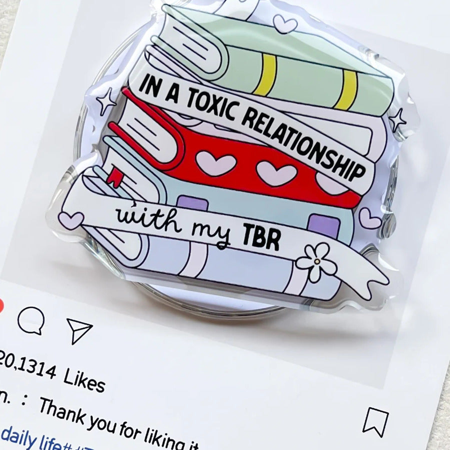 Toxic TBR book stack design